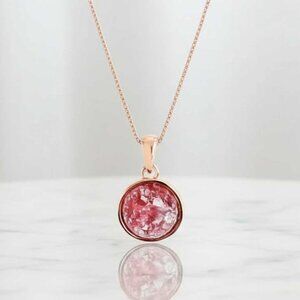 Pink Round Crystal Necklace